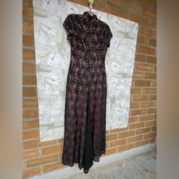jessica mcclintock Cheongsam style size 4  lace maxi dress - Picture 9 of 16